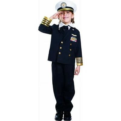 Dress Up America Navy Admiral Costume for Boys~Ship Captain Uniform sz L 11-14 - Image 1 of 2