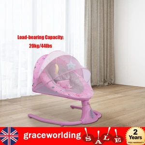 Bluetooth Electric Baby Swing Infant Music Cradle Bouncer Chair Rocker Remote - Picture 1 of 9