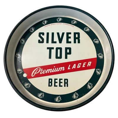Vintage Silver Top Premium Lager  Beer Serving  Tray Duquesne Brewing Pittsburgh - Image 1 of 4