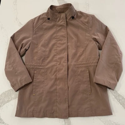 Breckenridge Full Zip Cinched Waist Rain Jacket Womens Size Medium Brown Utility - Image 1 of 4