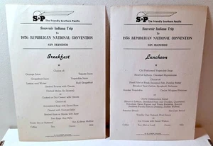 1956 Republican National Convention San Francisco Southern Pacific Railroad menu - Picture 1 of 3