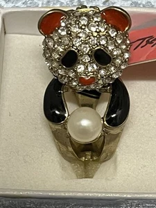 Betsey Johnson Panda Bär Ring mit Kunstperlen Größe 6 - Bild 1 von 6