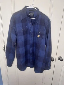 Carhartt Shirt Mens Flannel Loose Fit Button Down Long Sleeve Size 3XL - Picture 1 of 5