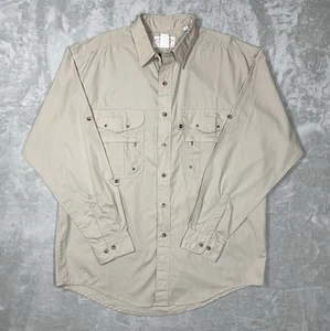 Vintage C.C. Filson Fly Fishing Shirt 656 Men’s Large Khaki Outdoors Made In USA - Picture 1 of 7