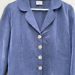 Rebecca Sheldon New Look Vintage Jacket Womens Large 14 Purple Modal Button Up - Picture 1 of 17