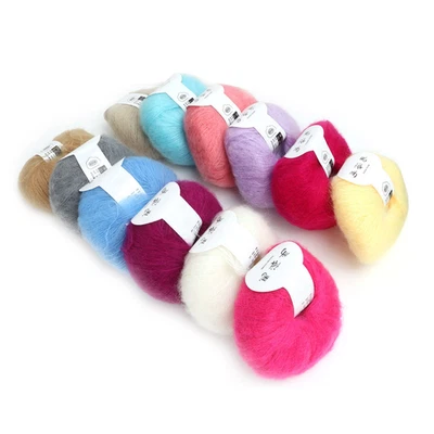 Popular Soft Mohair Pashm Knit Angora Long Wool Yarn Hot (light Yellow) - Bild 1 von 4