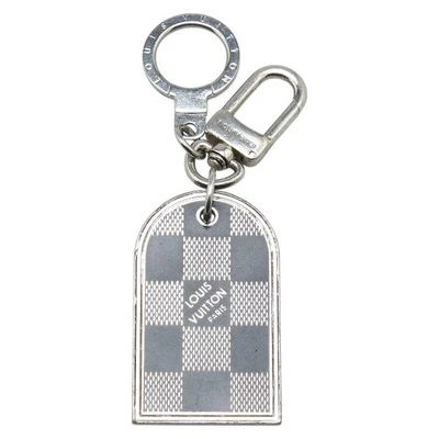 Chaveiro Louis Vuitton Damier Porte Cle Porte Address M65770 prata metal preto - Imagem 1 de 4