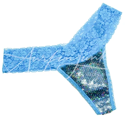 Victoria's Secret Vintage Panties Panty Medium Blue Bikini Extra Low Rise Thong - Image 1 of 3