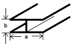 H-Profil 1x3, L=30cm - 2 Stück - Messing gefräst - für Bastler - Bild 1 von 1
