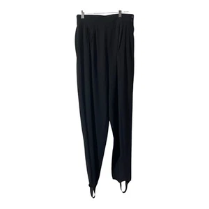 VTG Counterparts Women’s Black Pleated Stirrup Pants Trousers Elastic Waist S 14 - Picture 1 of 16