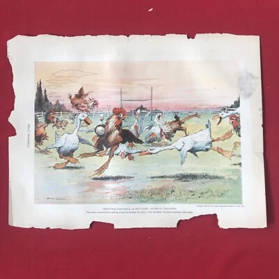 ￼ Judge Magazine Page 1897 Christmas football ducks versus chickens - Image 1 of 2