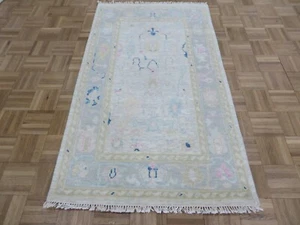 3 x 5'2 Hand Knotted Ivory Modern Oushak Oriental Rug G15700 - Picture 1 of 11