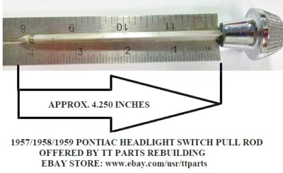 Pontiac Catalina 1959 interruptor de faro varilla de tracción y perilla Foto 1 de 4