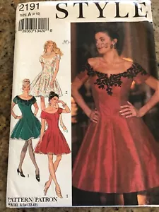🌼 STYLE #2191 - LADIES OFF SHOULDER EVENING - COCKTAIL GOWN PATTERN 6-16 FF - Picture 1 of 2