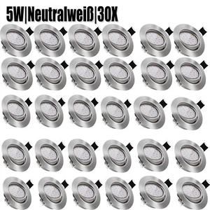 30x 5W Led Einbaustrahler Flach 230V Einbaurahmen Deckenstrahler Einbauspot Spot - Bild 1 von 13