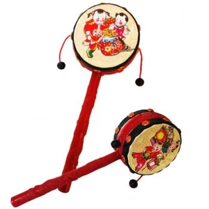 Traditional Style Spin Rattle Drum Chinese Hand Rattle Bell Baby Kids - Bild 1 von 12