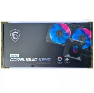 MSI MPG CORELIQUID K240 240mm AIO CPU GAMING COMPUTER COOLER LCD - Picture 1 of 5