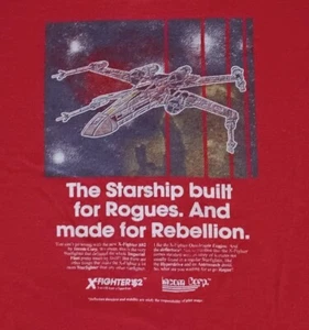 t-shirt vintage in difficoltà Star Wars X-Fighter Incom Corp Luke Skywalker Darth - Foto 1 di 7