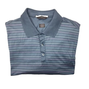 Vintage Nike Polo Shirt Mens Extra Large Blue Pink Stripe Golf Tiger Woods - Picture 1 of 10