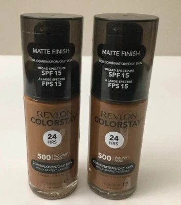 2 Revlon Colorstay 24 Hrs Makeup Combination Oily Skin 500 Walnut  (R6-1) - Image 1 of 2