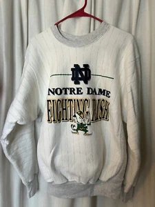 Sweater: vintage Notre dame 90s? fighting irish xl striped made in usa - Picture 1 of 6