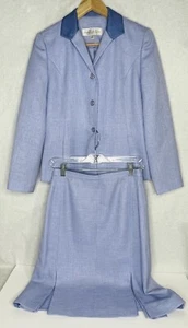 Larry Levine Skirt Suit Women 6P Lavender Lined Blazer & Skirt Suit - Picture 1 of 8