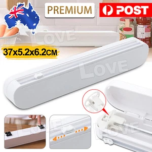 Food Wrap Dispenser Plastic Cutter Foil Cling Film Storage Holder Box Kitchen - Picture 1 of 9