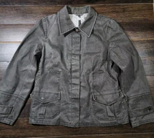 J Crew Women Sz Small Army Green Military Cotton Jacket Distressed - Picture 1 of 3