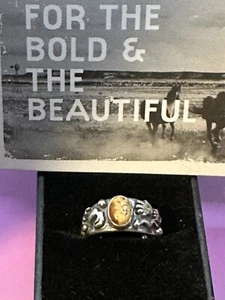 Anillo banda petroglifo jaspe imagen ovalada del oeste americano talla 8 - Imagen 1 de 9