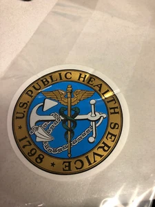 3 1/4” U.S. Public Health Service 1798 Seal Logo Window Decal Blue/Gold/Green - Picture 1 of 2