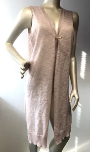 Joseph A long Sweater M pinkish taupe Duster Vest Womens New Bin-U - Picture 1 of 7