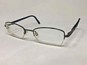 ELLE EL18747 Eyeglasses Frame Titanium Half Rimless 51-19-135 Blue TB82 - Picture 1 of 9