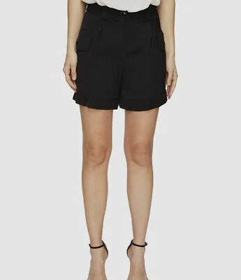 $489 Boutique Moschino Mujer Negro Elastizado Cinturón Carga Pantalones Cortos Talla 6/40 Foto 1 de 4