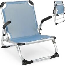 Homecall 30085; Beach Folding camping chair, Aluminium with Textilene in Blue.