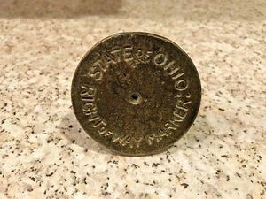 Vintage State of Ohio Right of Way, Brass Marker, 3” x 3 ¼” Heavy - Picture 1 of 8