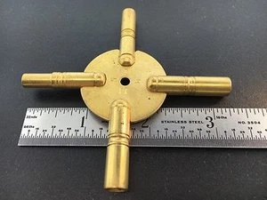 Universal Brass Clock Winding Keys 4 Prong Odd Sizes Made in USA - Picture 1 of 3