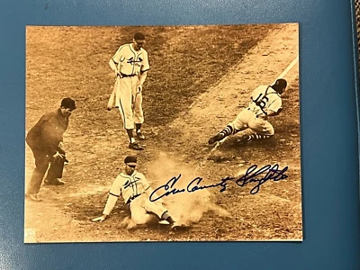 Enos Country Slaughter Signed 1946 World Series Game 7 Photo St Louis Cardinals - Image 1 of 2