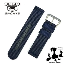 SEIKO 5 Replacement Band Belt Nylon SNZG11J1 SNZG11K1 4A215JL Blue 22mm JAPAN - Picture 1 of 5