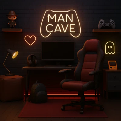 Letrero de pared LED personalizado - Luz de neón personalizada para hombre cueva, bar, decoración del hogar Foto 1 de 4