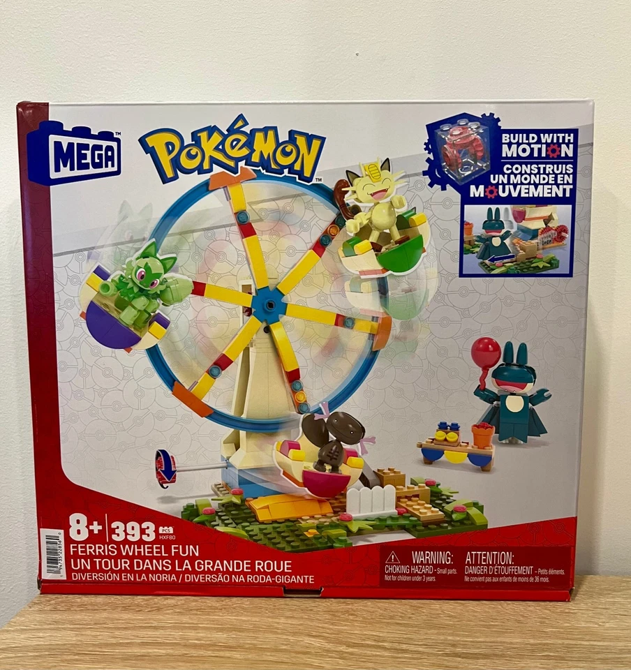 Mega Pokémon Ferris Wheel Fun Set with 393 Pieces, 4 Poseable Characters for Kid - Image 1 of 3