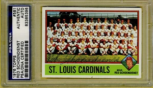 PSA/DNA Certified Red Schoendienst Autographed 1976 Topps Card Baseball HOF - Picture 1 of 2