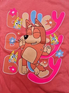 New Bluey And Bingo Peach Top T-shirt Short Sleeve Age 5-6/6 Years - Picture 1 of 6
