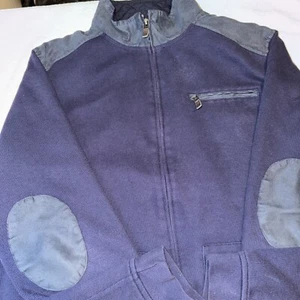 Tasso Elba Blue Zip Up Large Light Jacket or Heavy Duty Shirt Mid Length Poly - Picture 1 of 6