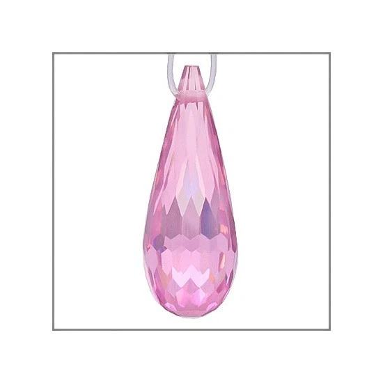 2 cuentas pendientes colgantes de circonita cúbica lágrima briolette 7x18 mm rosa #64906 Foto 1 de 1