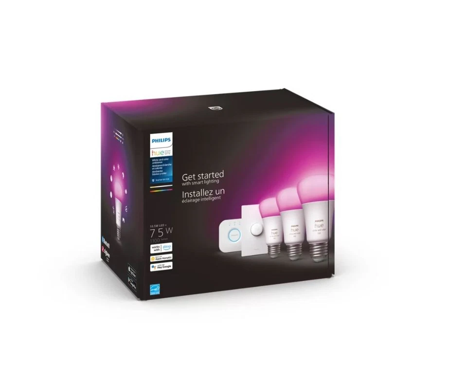Philips Hue White & Color 75W A19 Ambiance Base 1100 Lumen Smart LED Bulb - Image 1 of 1