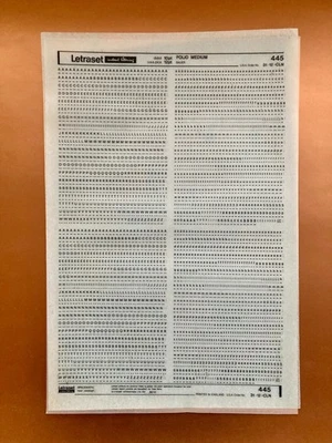 Letraset 445 FOLIO MEDIUM 12pt Transfer Write Off Letters New Old Stock - Image 1 of 4