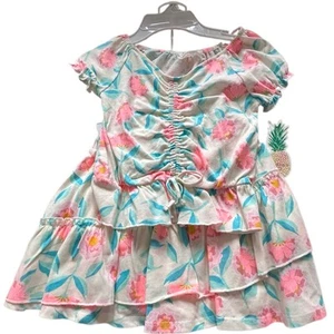 Btween Girls 2Pc Skirt Set Size 7 Pink Green White Boho Floral Skort Outfit NWT - Picture 1 of 8
