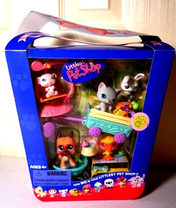 Littlest Pet Shop Springtime Fun Easter Basket 243 244 245 246 247 Shorthair Nib - Picture 1 of 10