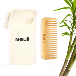 NOLE Bamboo Wide Tooth Comb - Detangling Hair Brush, Perfect Wide Tooth Comb for - Picture 1 of 12