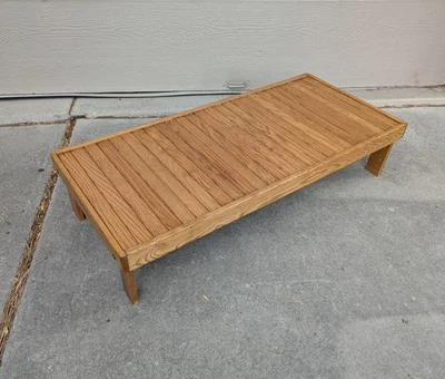 Mesa de centro baja vintage rústica de madera maciza de roble mediados de siglo danesa moderna B4 Foto 1 de 4